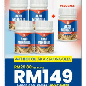 Akar Mongolia 4 Botol Percuma 1 Botol